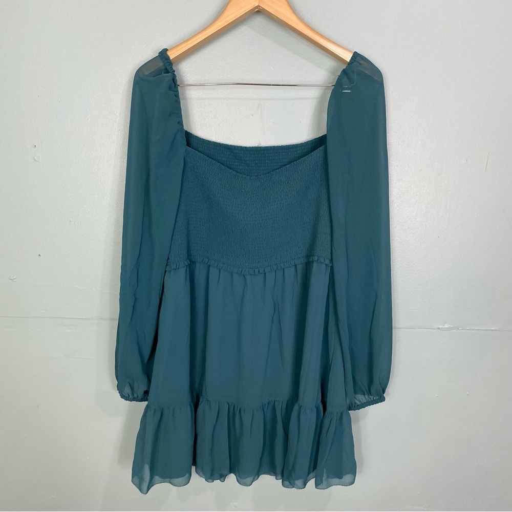 Aritzia Wilfred Tempest Dress Green Long‎ Sleeve Mini - Picture 3 of 6